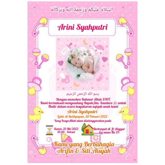 Jual Undangan Aqiqah Atau Tasmiyah Bentuk Foto File Saja Shopee