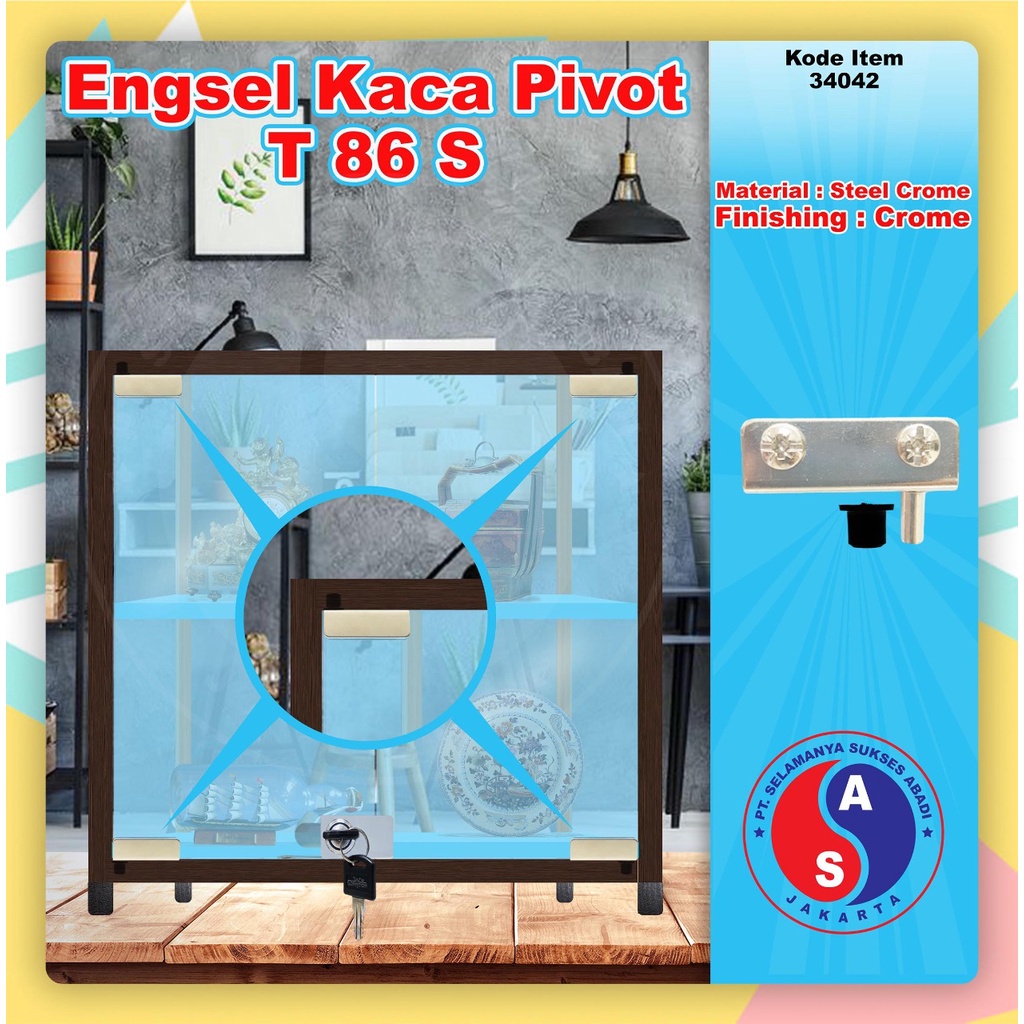 Jual ENGSEL JEPIT KACA 5 Mm ENGSEL PIVOT KACA T 86 1 Set CHROME