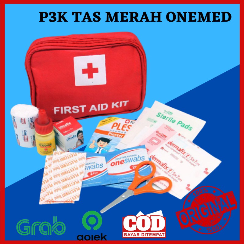 Jual Kotak P K Lengkap Tas Merah Obat Mobil Alat Medis Onemed Shopee