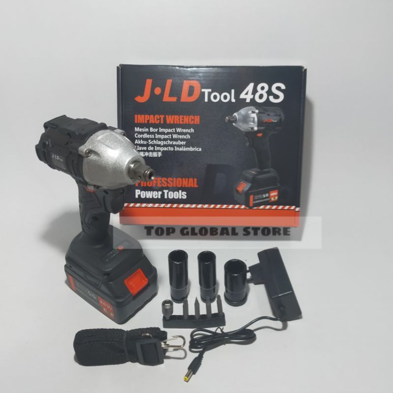 Jual Cordless Impact Wrench 48V Brushless JLD 48S Bor Obeng Kunci 48