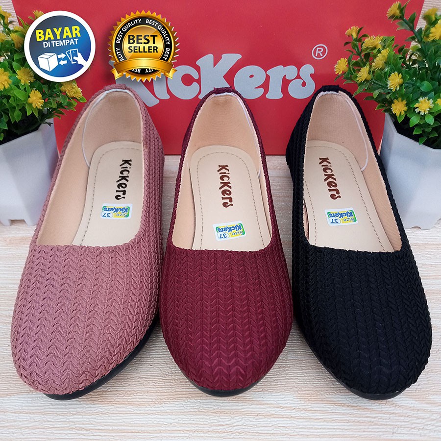 Jual Cod Sepatu Rajut Kickers Size 37 40 FlatShoes Balet Terlaris