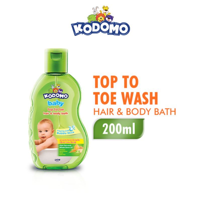 Jual KODOMO TOP TO TOE WASH HAIR BODY BATH 2IN1 200ml Shopee Indonesia