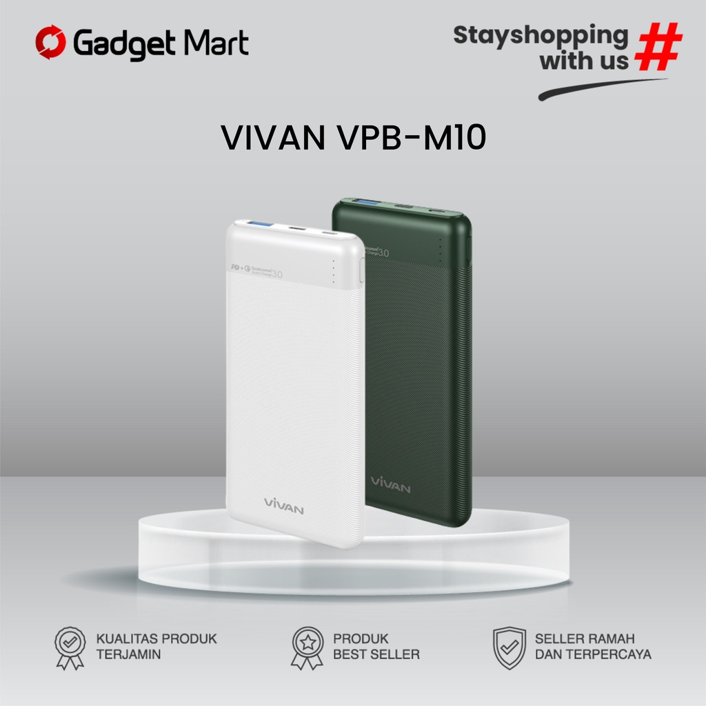 Jual Powerbank VIVAN 10000mah VPB M10 18W Port Type C Micro USB