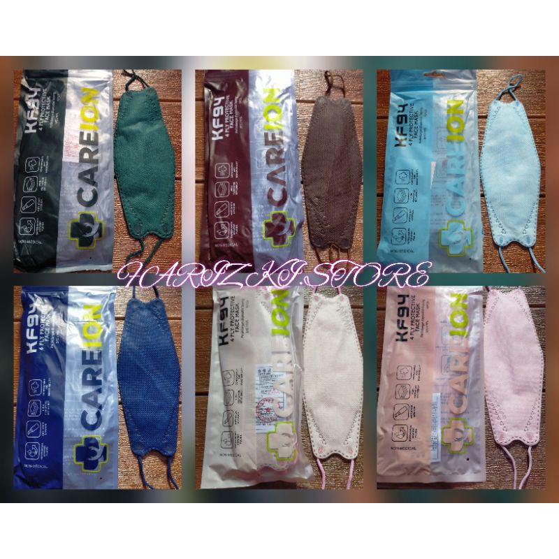 Jual Masker KF94 Careion 4Ply Warna Warni KF94 Earloop Bagus 1 Pack 10