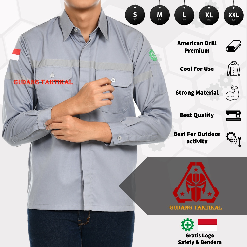 Jual Kemeja Safety K Baju Wearpack Outdoor Seragam Kerja Lengan