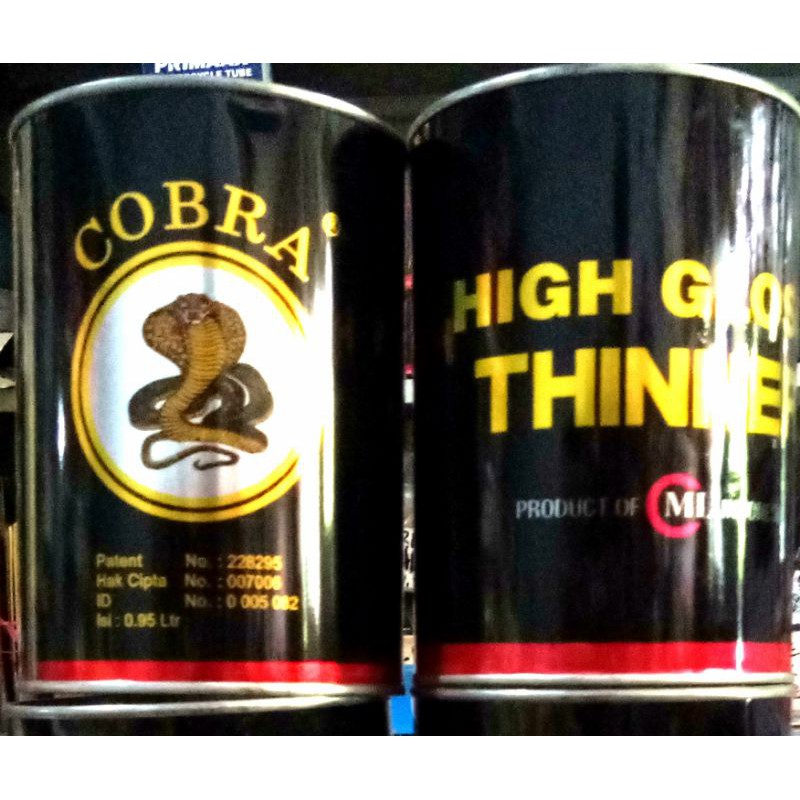 Jual Thinner Cobra Hitam Hg High Gloss Liter Untuk Pengencer Cat Duco