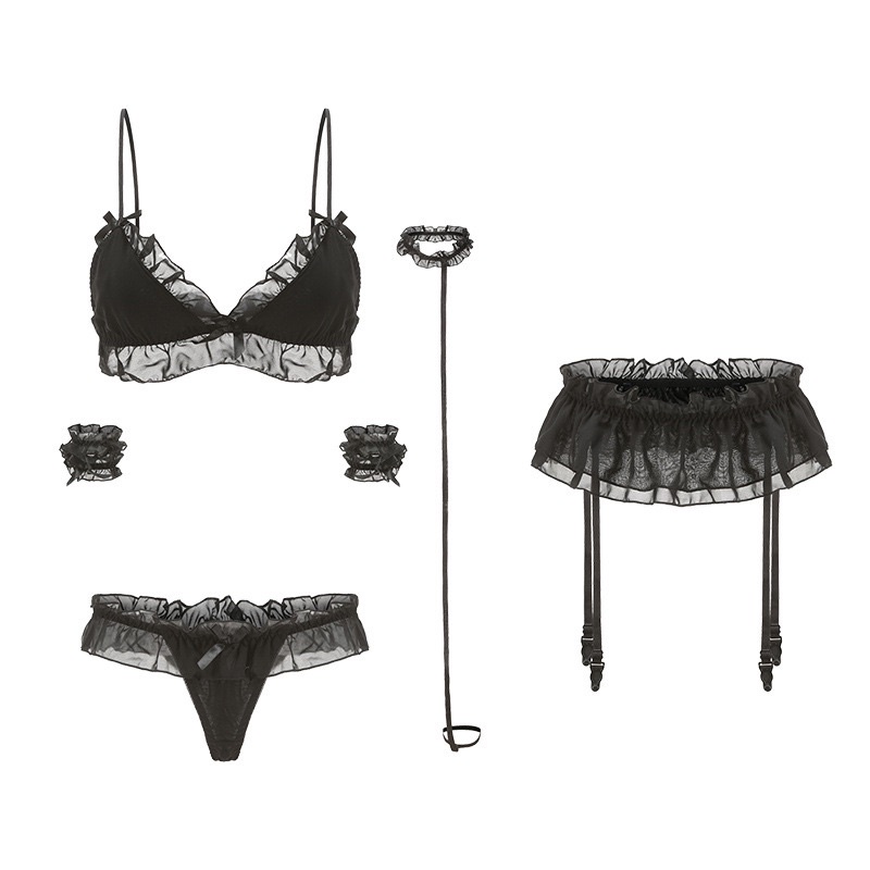 Jual Sohee Set Bra G String Garter Belt Choker Neck Hand Cuff Tail