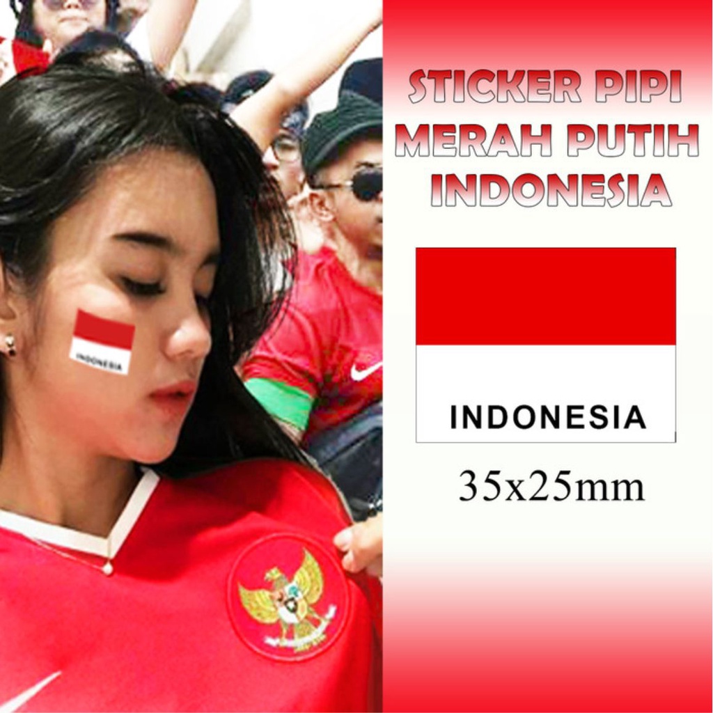 Jual 100Pcs Sticker Pipi HUT RI Bendera Merah Putih Stiker