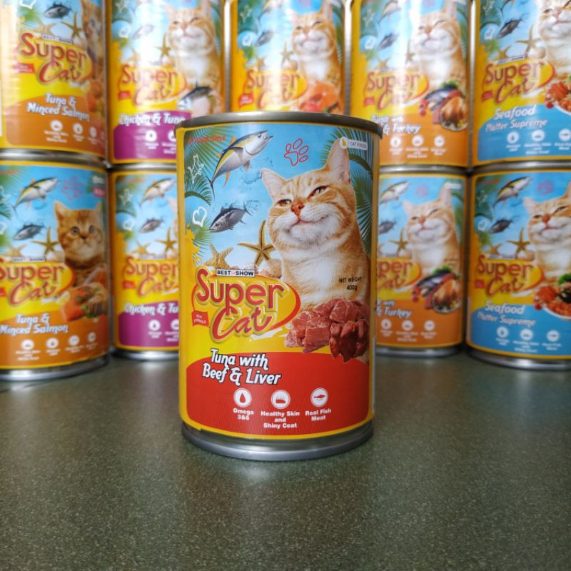 Jual Super Cat Can 400 Gr Wet Cat Food Kitten Adult Supercat Kaleng