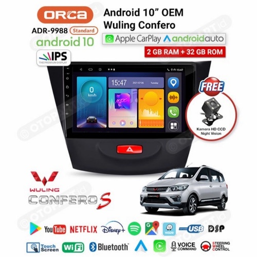 Jual Head Unit Android WULING CONFERO ANDROID 10 Inch ORCA ADR 1088