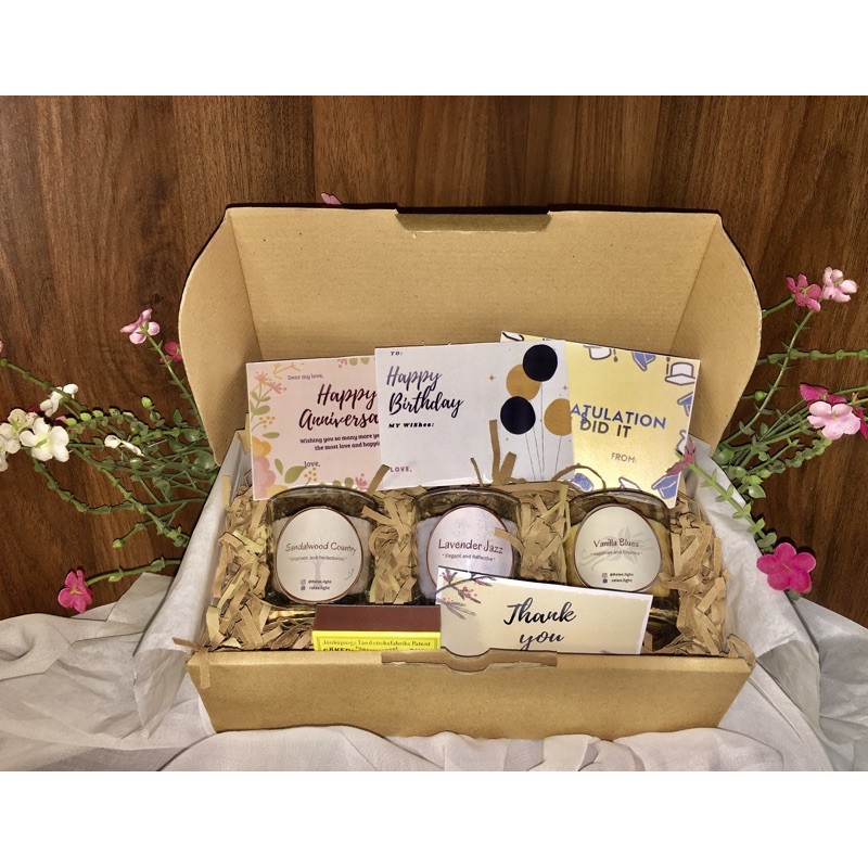 Jual Lilin Aromaterapi Gift Box Hampers Aromatherapy Candle Lebaran