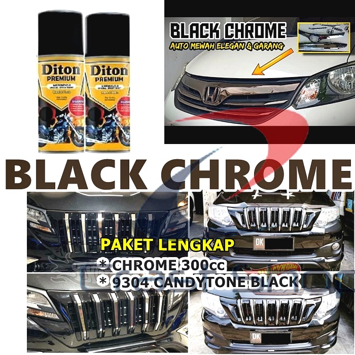 Jual Paket Cat Pilox Diton Black Chrome Warna Hitam Krom 9304 Pilok