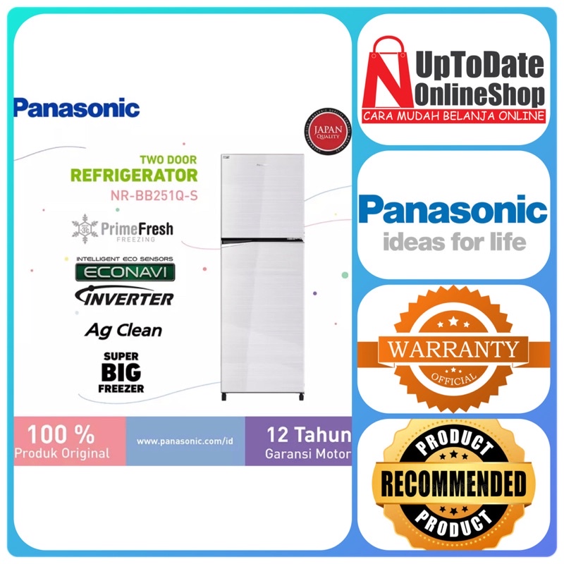 Jual KULKAS 2 PINTU PANASONIC NR BB251Q INVERTER ECONAVI SENSOR SUPER