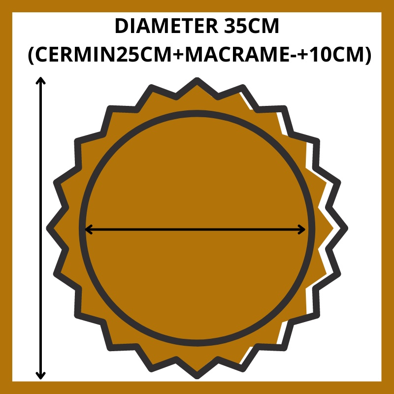 Jual Cermin Bulat Macrame Ukuran Jumbo Diameter Cm Cermin Dinding