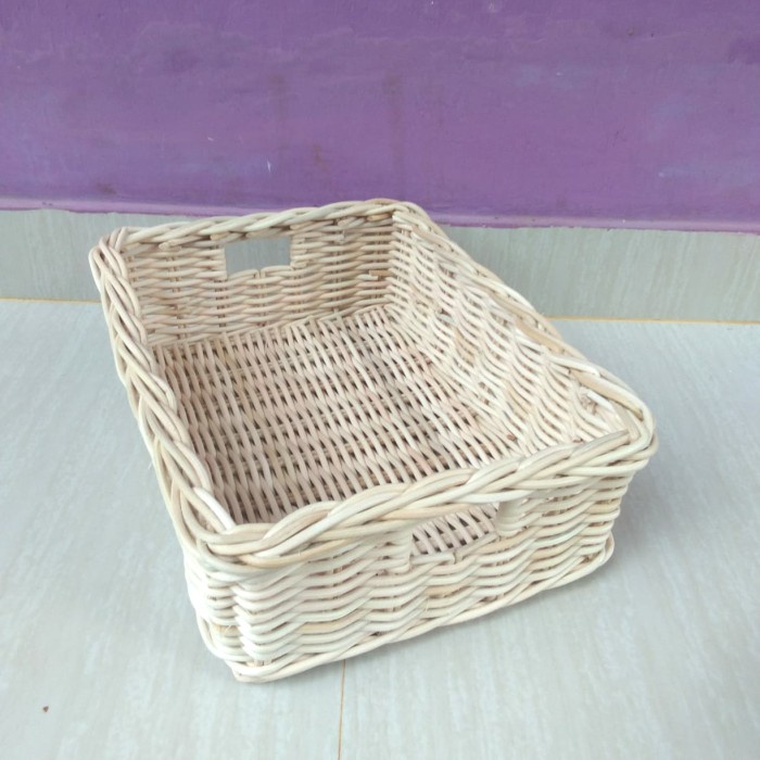 Jual Keranjang Rotan Kotak Hampers Parcel Box Pernikahan Murah 25 X 14