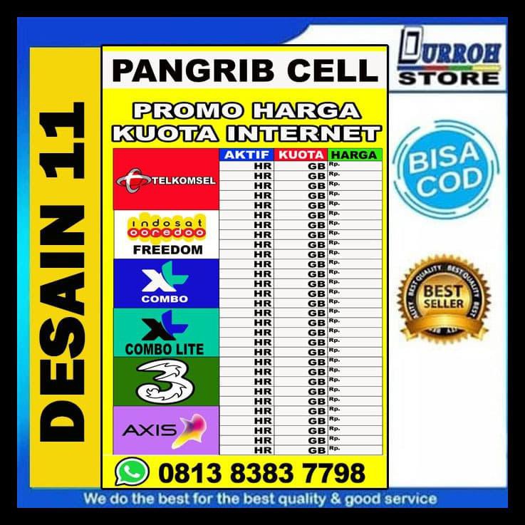 Jual Promo Spanduk Banner Tabel Harga Pulsa Konter Bisa Tulis Sendiri