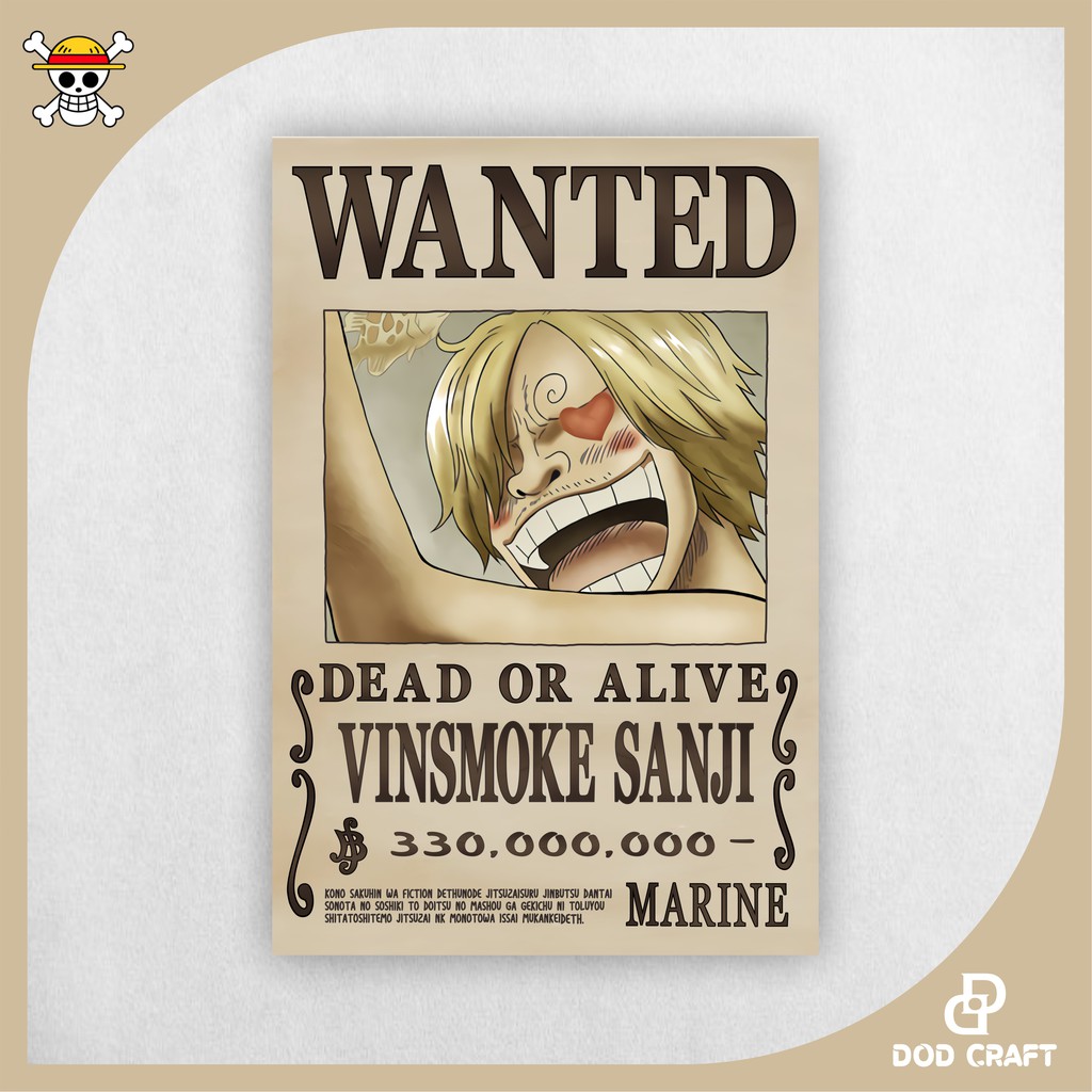 Jual Hiasan Dinding Poster Bounty One Piece Mugiwara Crew Bounty