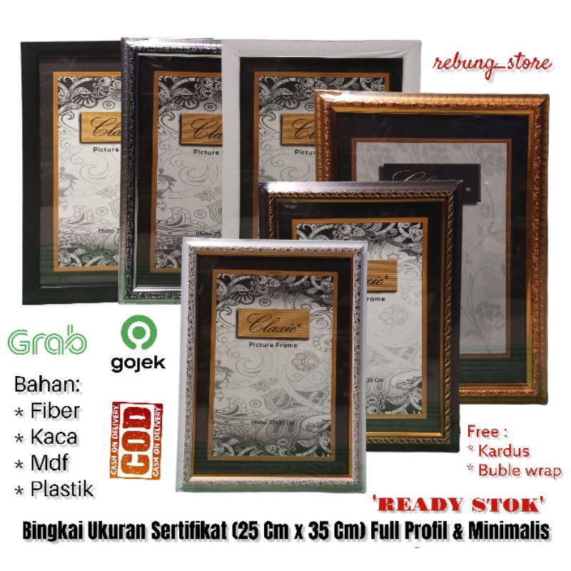 Jual Bingkai Frame Pigura Foto Sertifikat A4 Tepi 25 Cm X 35 Cm