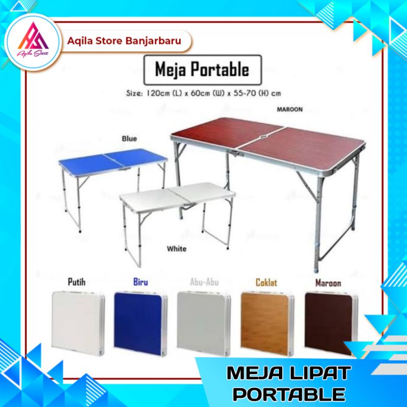 Jual Meja Koper Portable 2 Kursi Meja Lipat Koper Serbaguna Meja