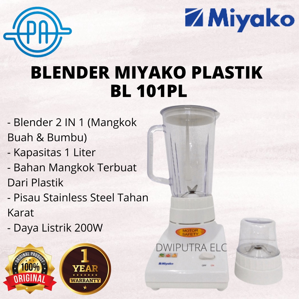 Jual BLENDER MIYAKO PLASTIK BL101PL BL 101 PL BL 101PL Shopee Indonesia