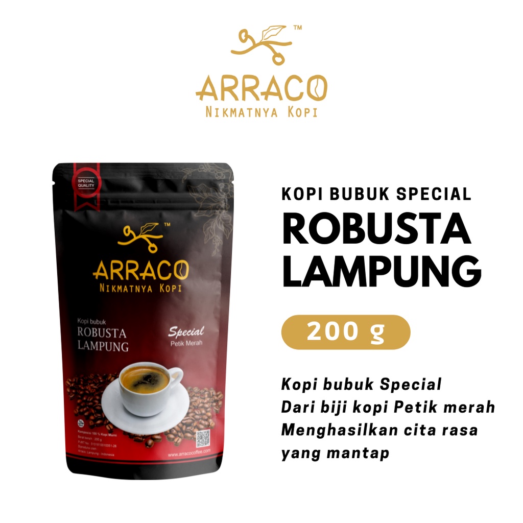 Jual ARRACO COFFEE Robusta Lampung Petik Merah Shopee Indonesia