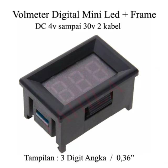 Jual Voltmeter Digital 0 36 Inch Mini Led Frame Dc 4v Sampai 30v 2