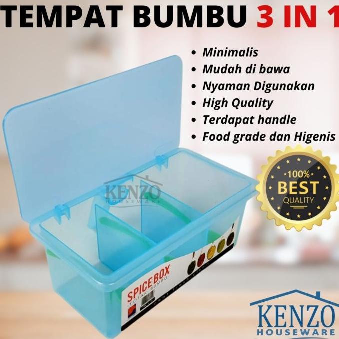 Jual Tempat Kotak Bumbu Dapur Set Sekat In Plastik Wadah Bumbu