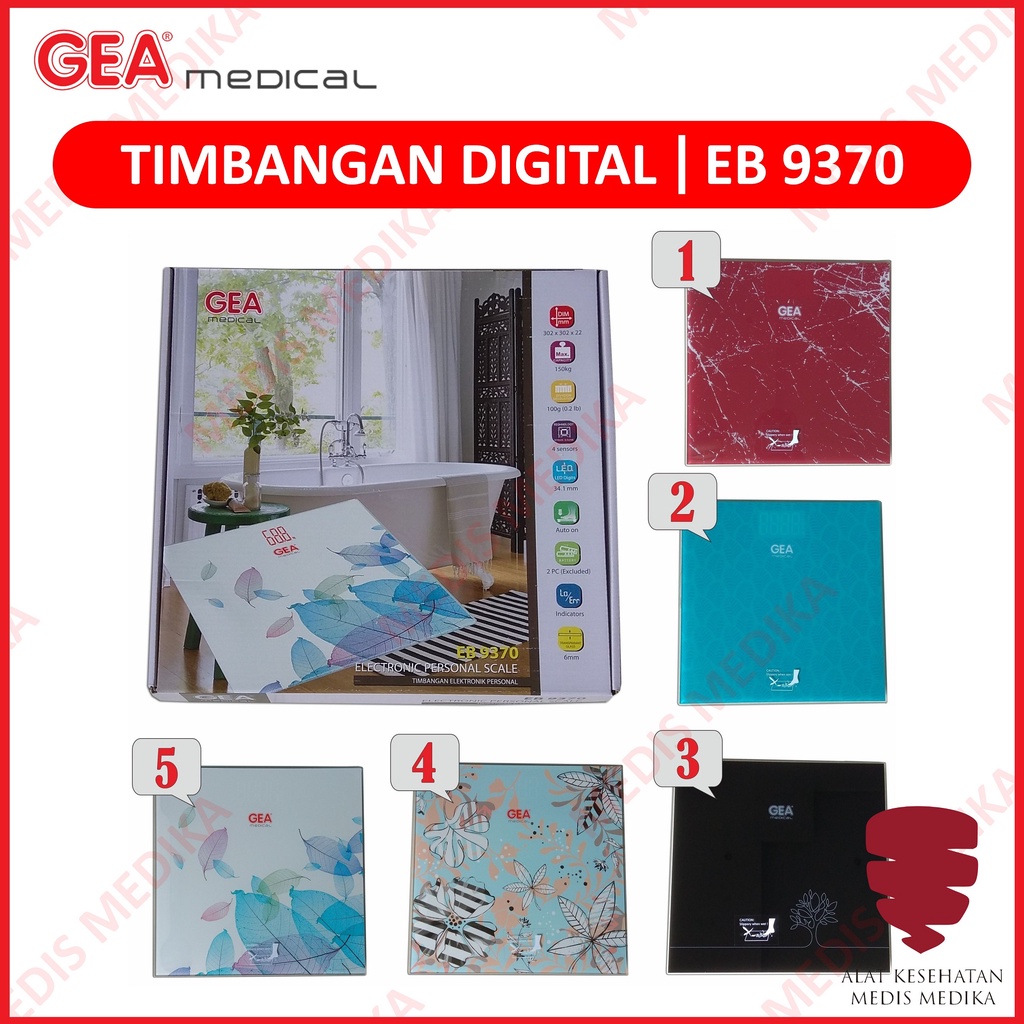 Jual Timbangan Berat Badan Digital GEA EB9370 EB 9370 Kaca Motif Scale