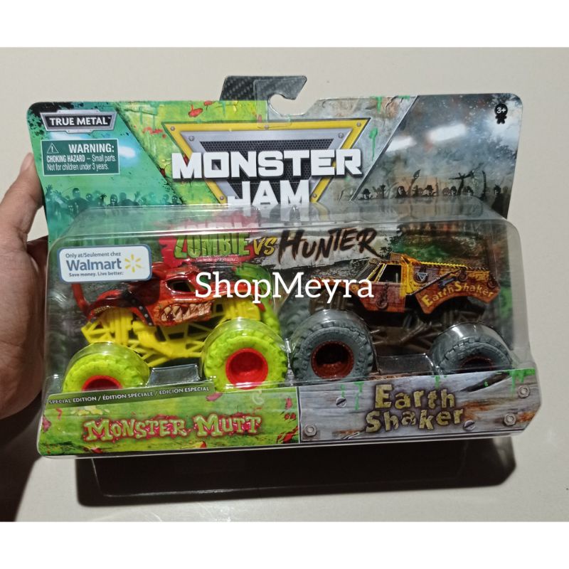 Jual Monster Jam Zombie Vs Hunter Monster Mutt X Earth Shaker Shopee