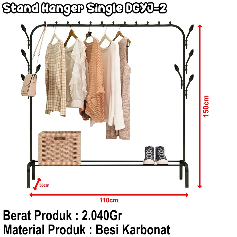 Jual Stand Hanger Gawang Besi Kuat Warna Putih Dan Hitam Butik Display