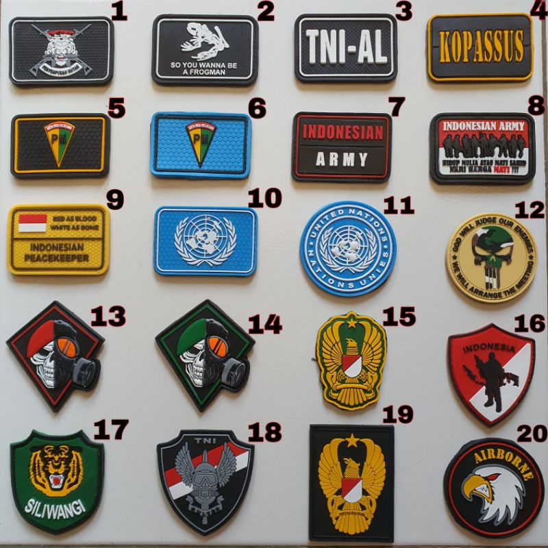 Jual Patch Rubber Logo Tni Ad Tni Al Kostrad Kopassus Infantri Ekapaksi