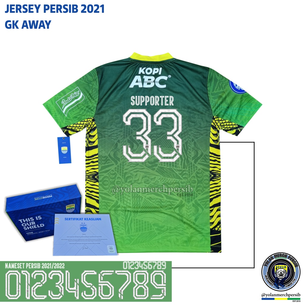 Jual Jersey Persib 2021 2022 Original Player Issue GK Away Nameset