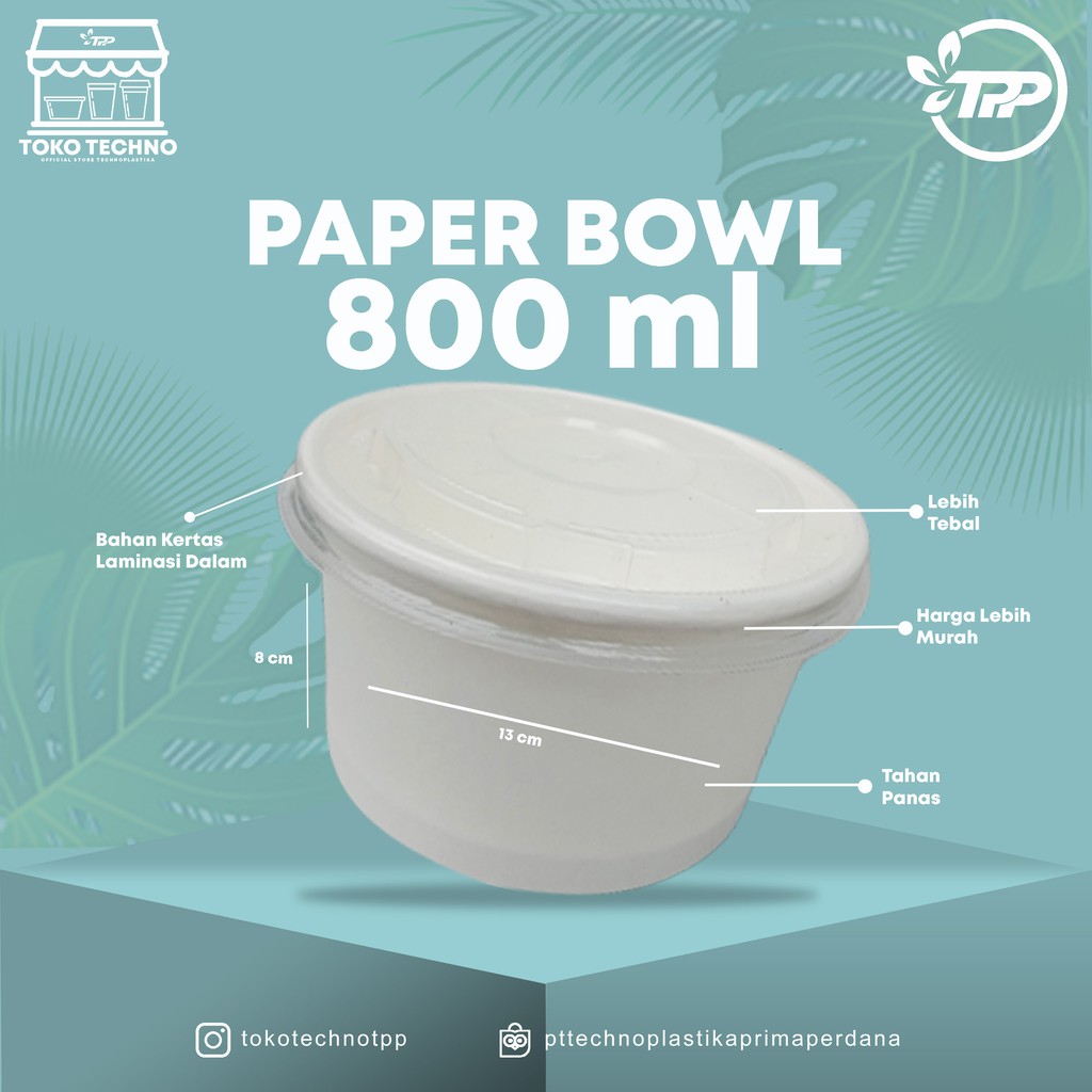 Jual Paper Bowl Ml Technoplastika Isi Pcs Shopee Indonesia