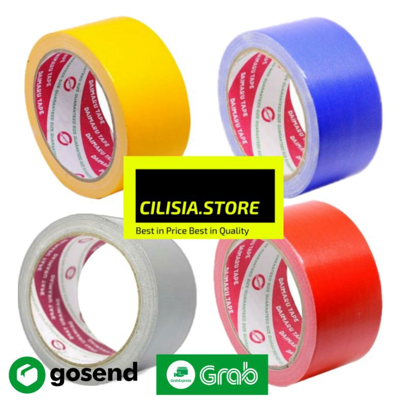 Jual Lakban Kain Daimaru Cloth Tape 48mm 2 Inch Merah Kuning Silver