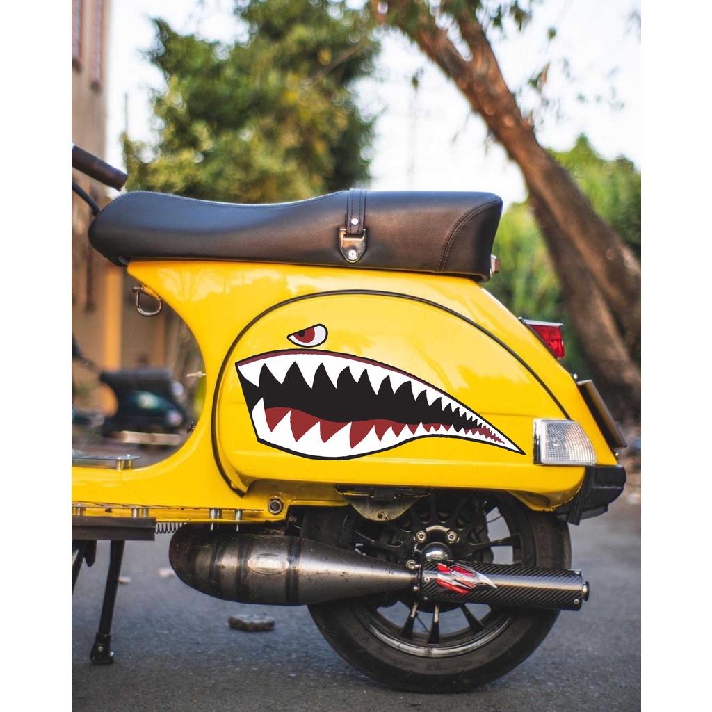 Jual Sticker Vespa Custom Cutting Shark Sticker Vespa Hiu Sticker