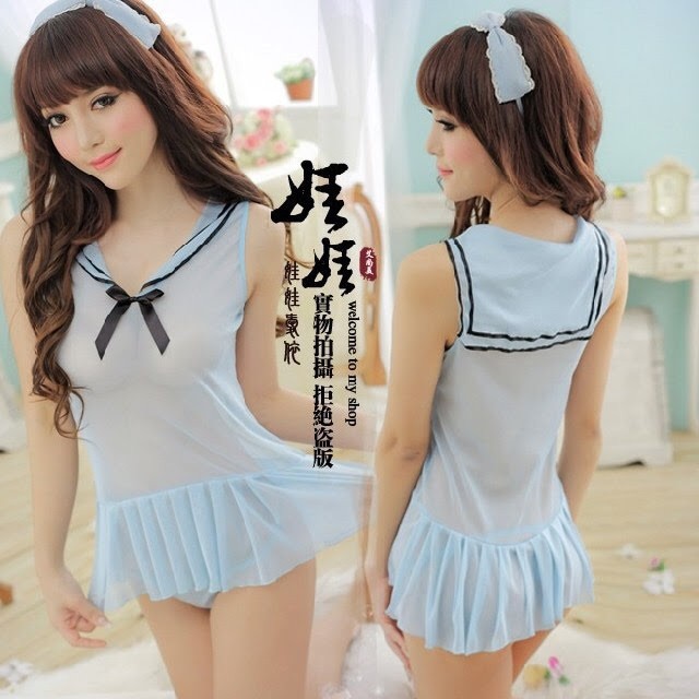 Jual JANICE Sexy Lingerie Sailor Costume Cosplay Pelaut Seksi Blue