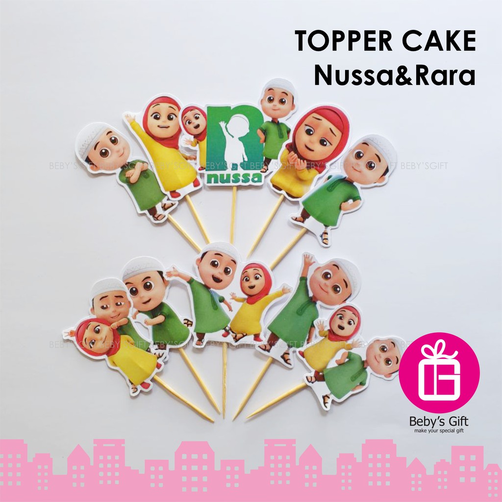 Jual Isi 10 Topper Cake Nussa Dan Rara Tusukan Hiasan Kue Ulang Tahun