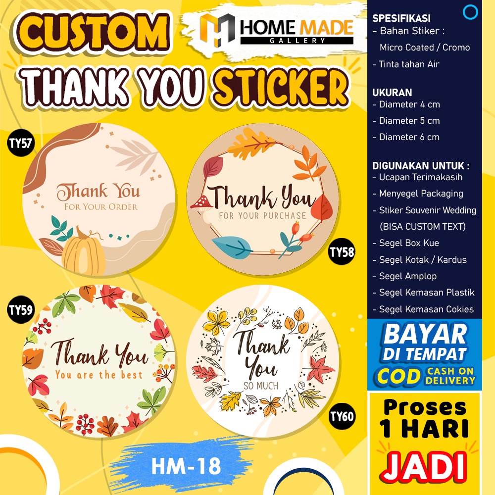 Jual Sticker Thank You For Order Stiker Label Pengiriman Terima Kasih