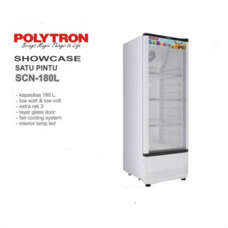 Jual Showcase Lemari Pendingin Minuman Polytron Scn Rak Liter