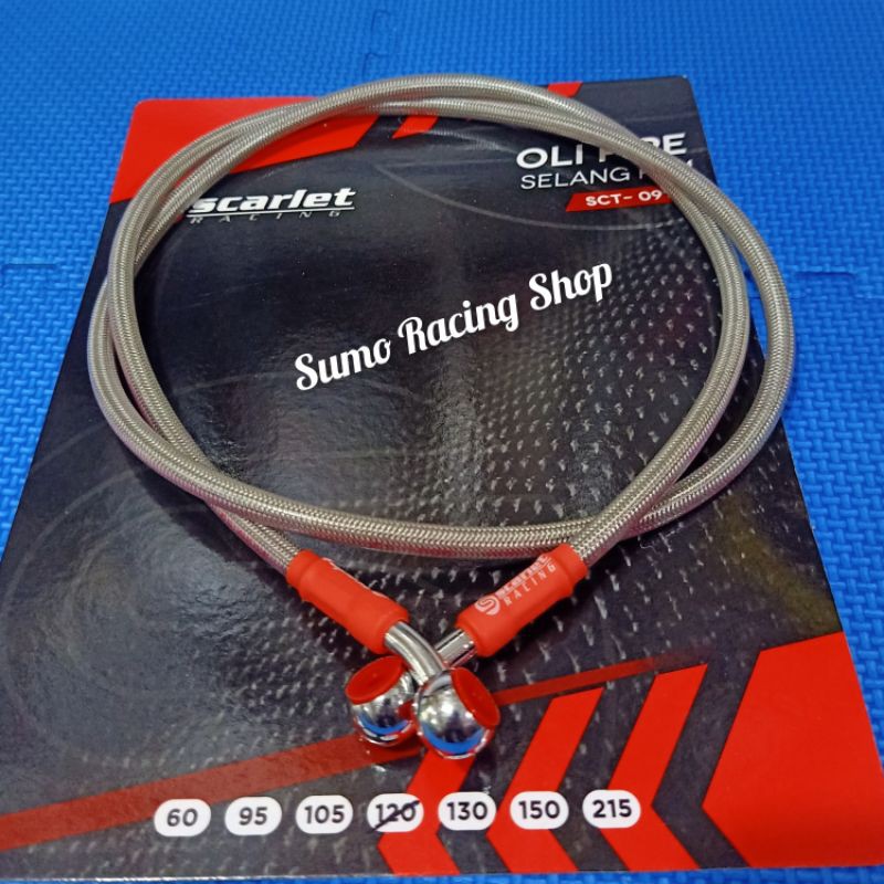 Jual SCARLET RACING Kabel Selang Rem Motor Ukuran 120 Cm Silver