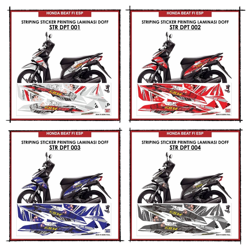 Jual Sticker Striping Honda Beat FI ESP Variasi Doff Semua Ready Bisa