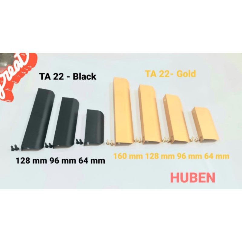 Jual Handel TA 22 64 96 128 160 Mm Gold Dan Black Huben Shopee