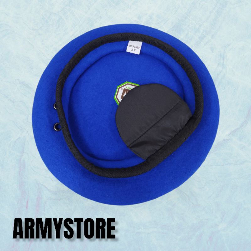 Jual Baret Pm Camel Baret Polisi Militer Baret Biru Shopee Indonesia