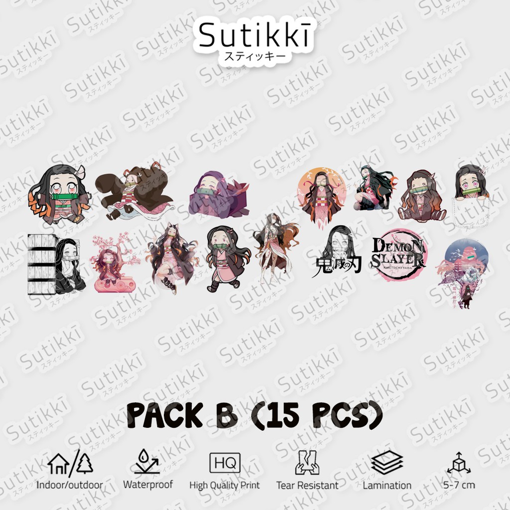 Jual Sutikki Sticker Pack Nezuko Kamado Kimetsu No Yaiba Demon Slayer