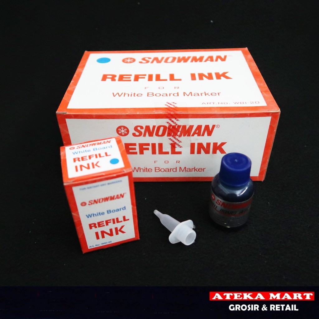 Jual BOX 12BTL SNOWMAN REFILL INK WHITEBOARD TINTA ISI ULANG SPIDOL