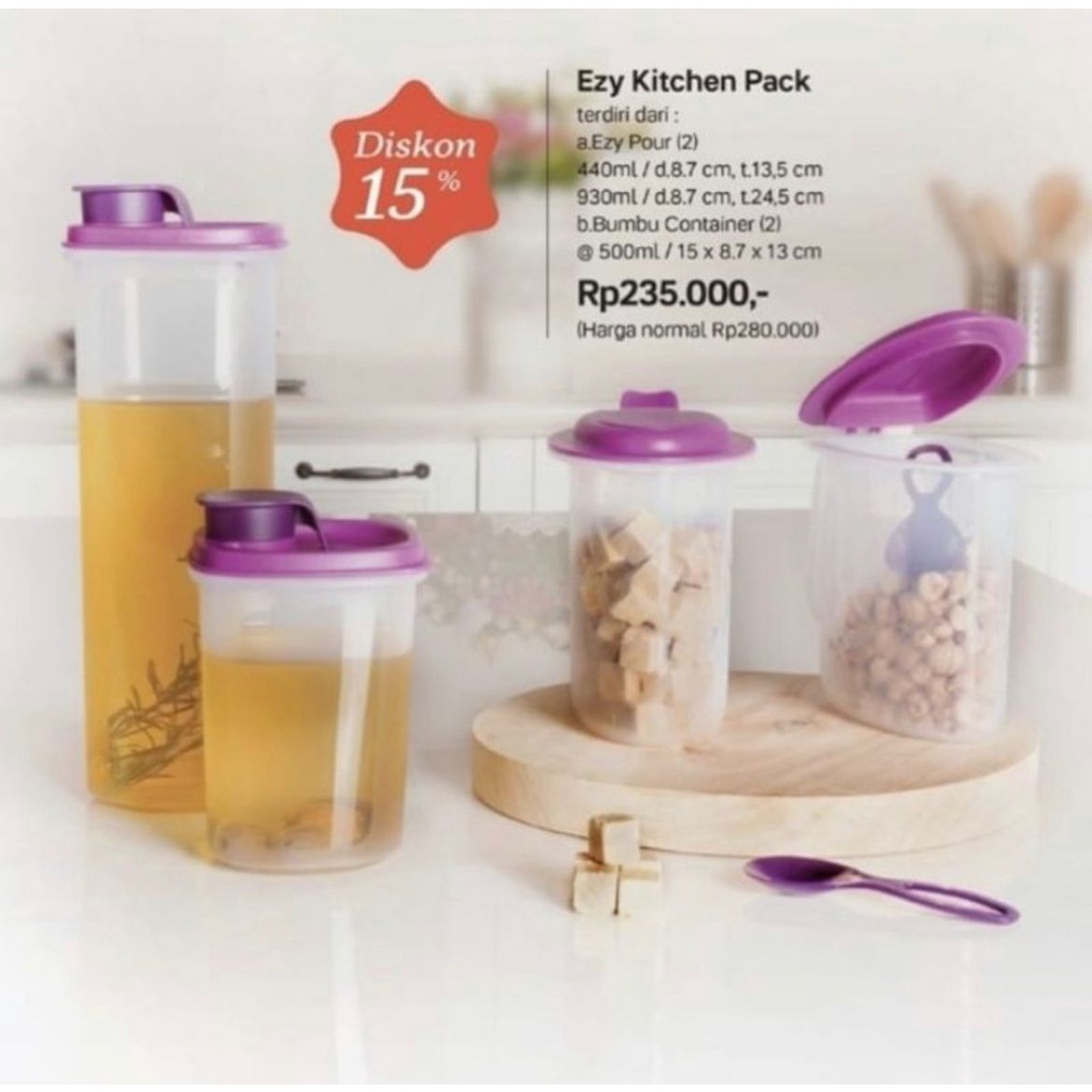 Jual Tupperware Ezy Kitchen Pack Peralatan Dapur Tempat Minyak