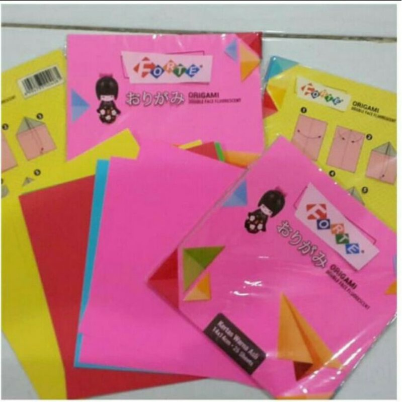 Jual Kertas Lipat Origami Forte Origami Double Face Fluorescent