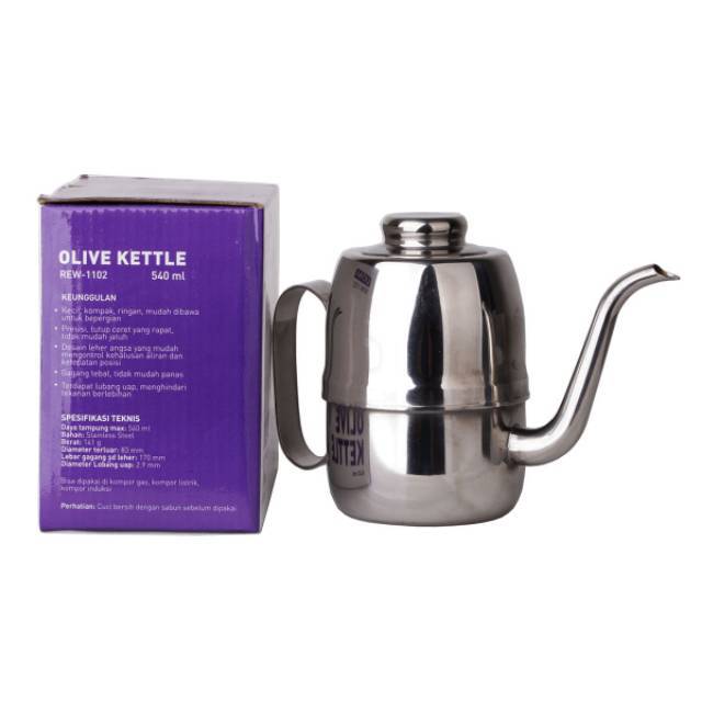 Jual Latina Olive Kettle Ml Ceret Leher Angsa Stainless Gooseneck