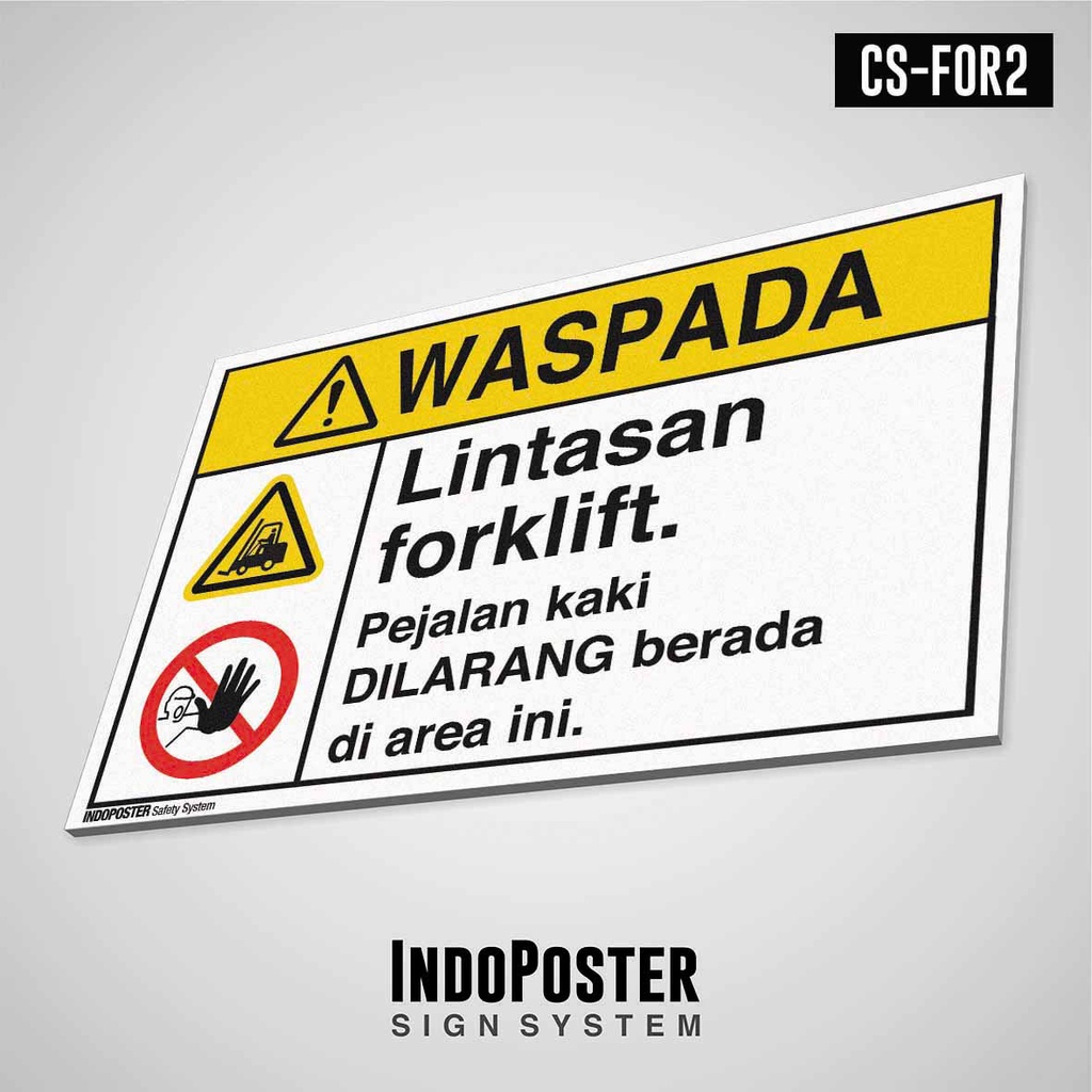 Jual Safety Sign Rambu K Pvc Ansi Waspada Lintasan Forklift M X Cm