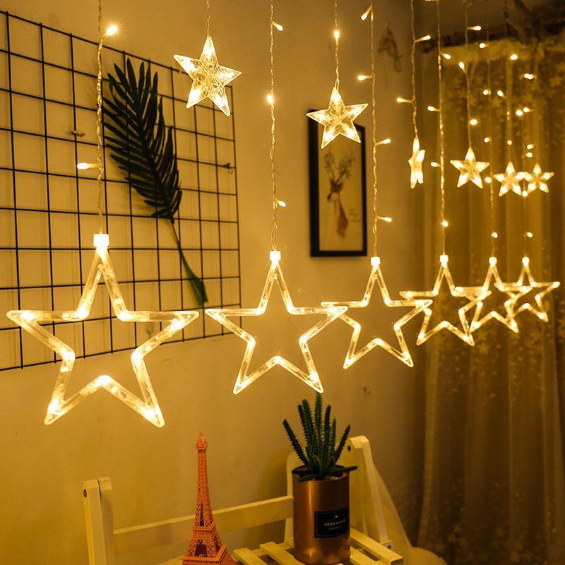 Jual READY Lampu Natal Tirai Bintang LED Tumblr Light Tirai LED Star